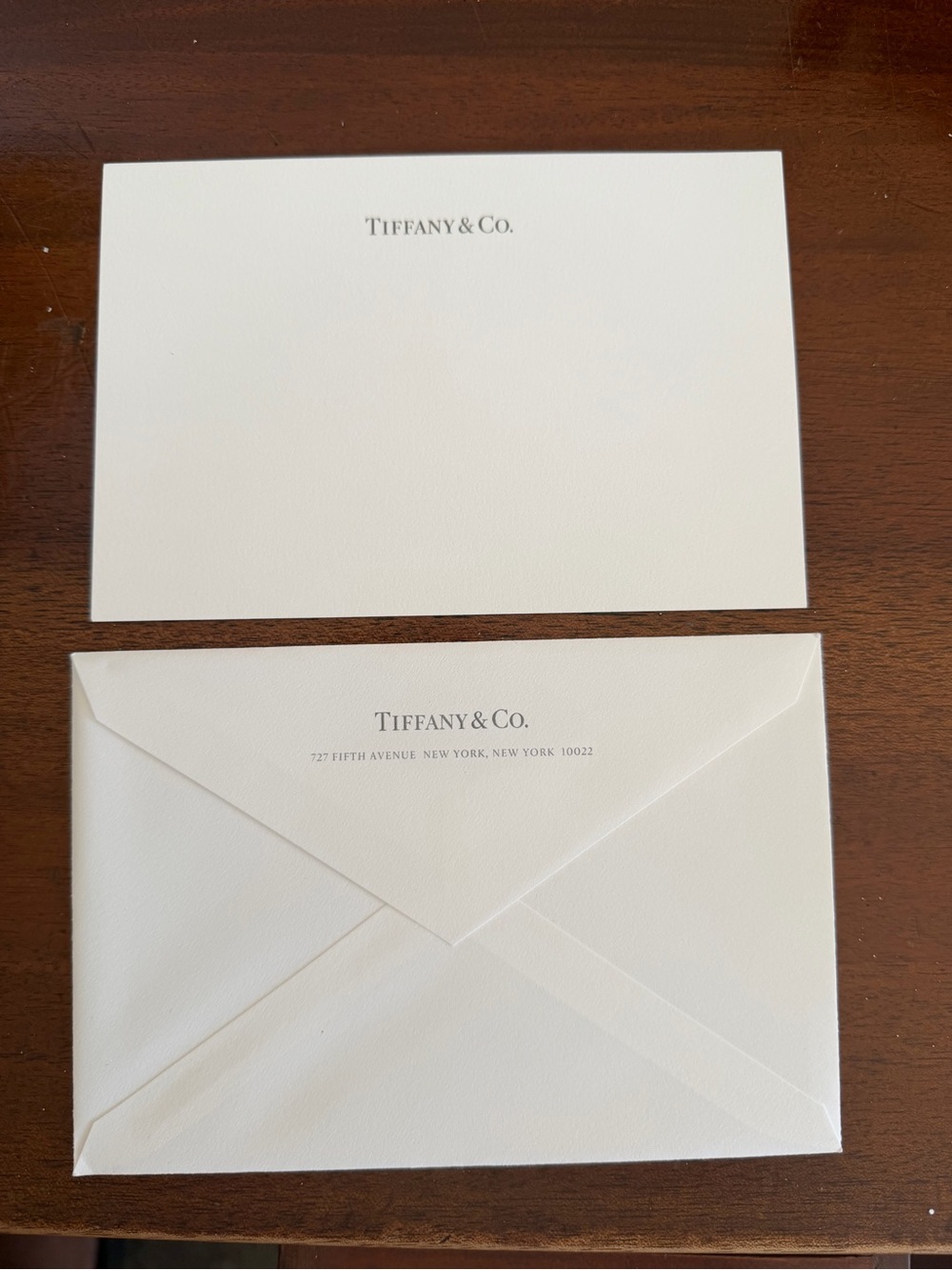 Tiffany & Co. White Folded Note and Envelope Duo